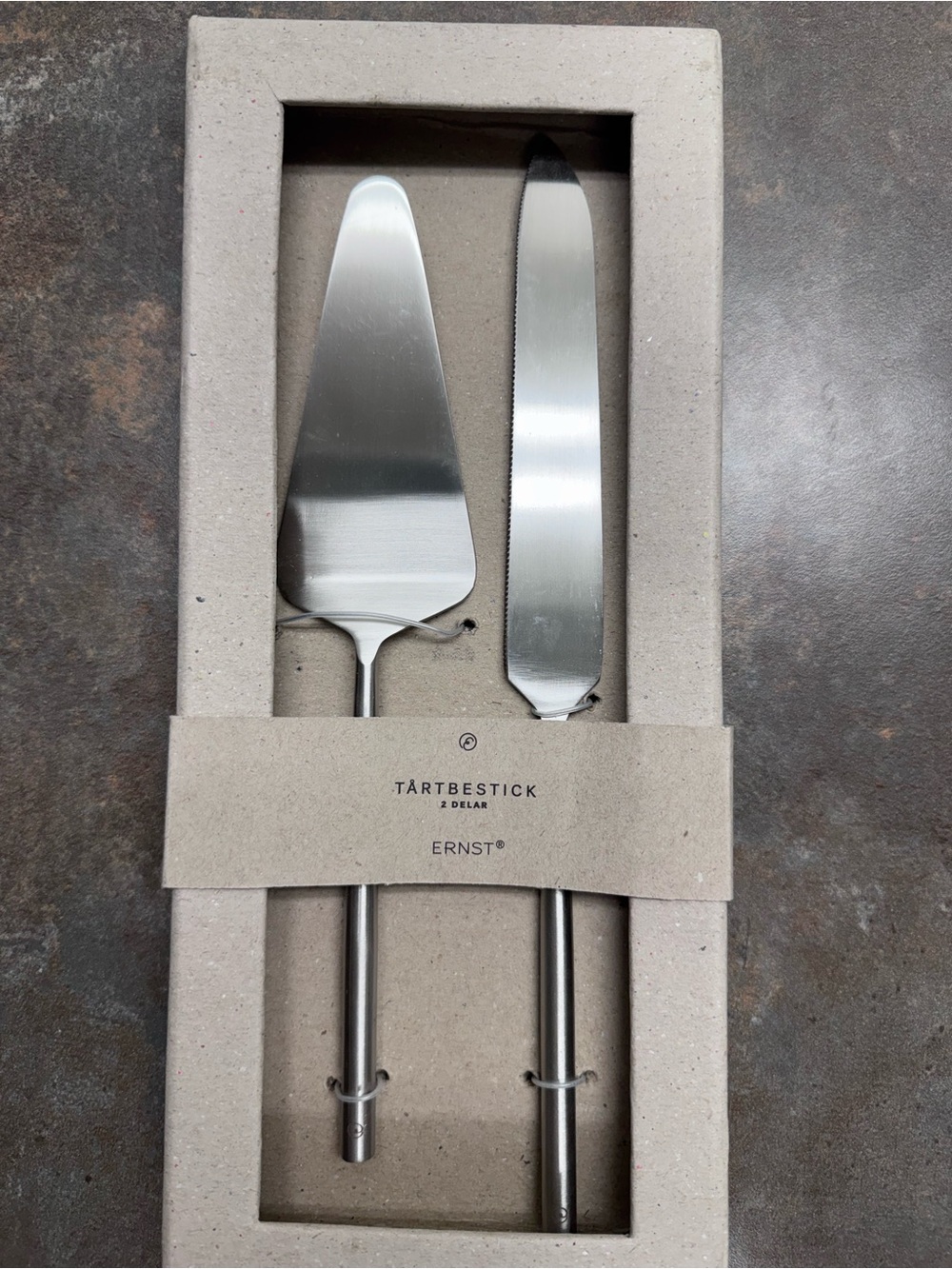 Stainless Steel Cake Server and Knife Set - Silver